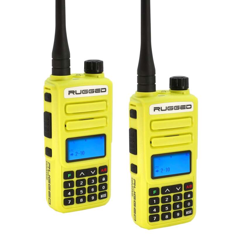 Rugged Radios 2 PACK - Rugged GMR2 PLUS - GMRS / FRS Two Way Handheld Radios Safety Yellow