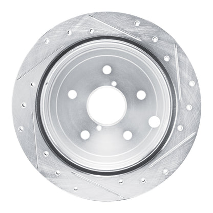 R1 Concepts R1 22-25 Subaru WRX Rear Left Drilled & Slotted Silver Brake Rotor