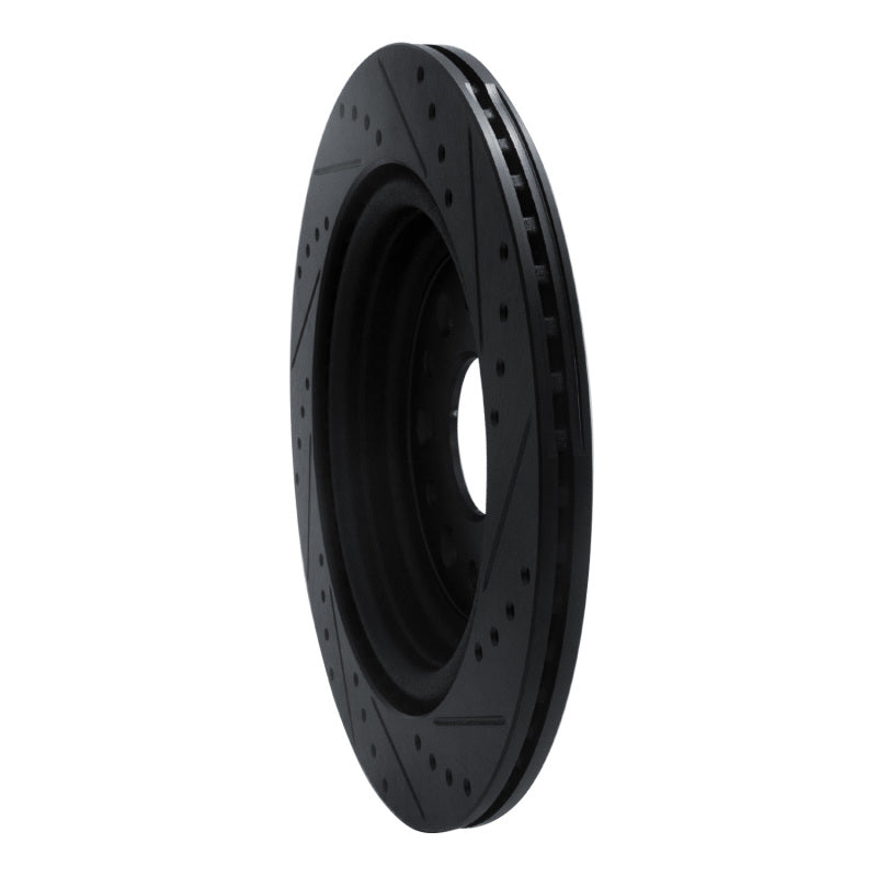 R1 Concepts R1 19-25 Ram 1500 Rear Left Drilled & Slotted Black Brake Rotor