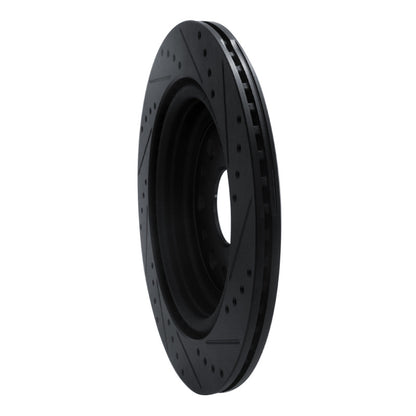 R1 Concepts R1 19-25 Ram 1500 Rear Left Drilled & Slotted Black Brake Rotor