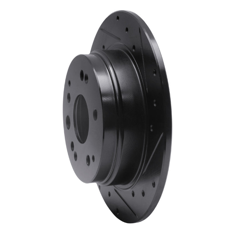 R1 Concepts R1 01-03 Acura CL Rear Right Drilled & Slotted Black Brake Rotor