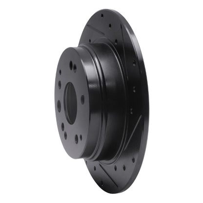 R1 Concepts R1 01-03 Acura CL Rear Right Drilled & Slotted Black Brake Rotor