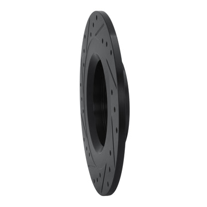 R1 Concepts R1 13-25 Mitsubishi Eclipse Cross Rear Right Drilled & Slotted Black Brake Rotor