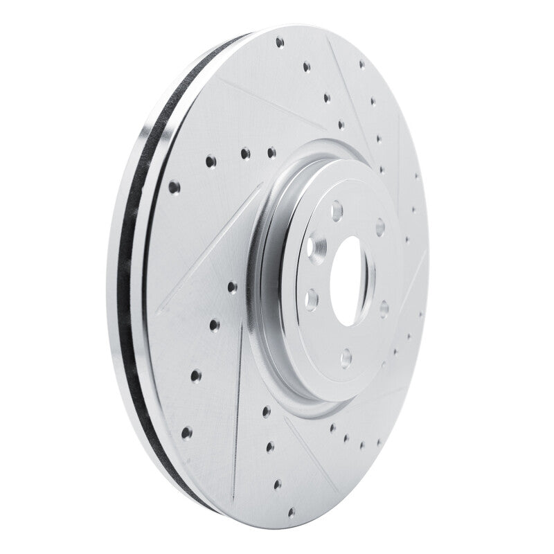 R1 Concepts R1 16-24 Jaguar XF Front Right Drilled & Slotted Silver Brake Rotor