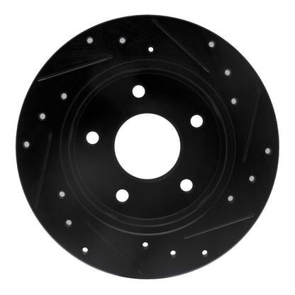 R1 Concepts R1 89-93 Nissan Maxima Rear Left Drilled & Slotted Black Brake Rotor