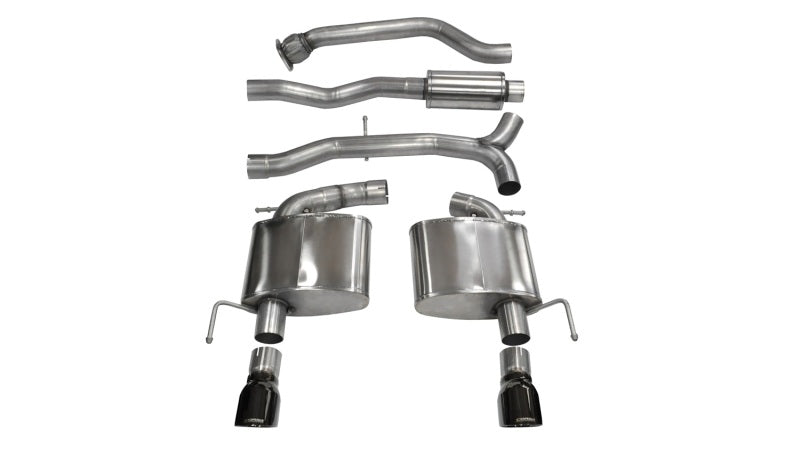CORSA Performance Corsa 2013-2019 Cadillac ATS Sedan 2.0L A/T Black Sport Dual Rear Cat-Back Exhaust