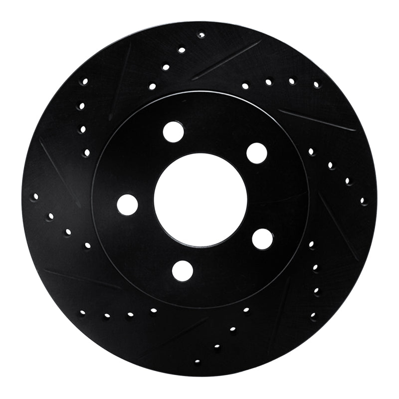 R1 Concepts R1 02-07 Jeep Liberty Front Left Drilled & Slotted Black Brake Rotor