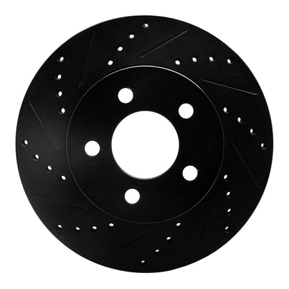 R1 Concepts R1 02-07 Jeep Liberty Front Left Drilled & Slotted Black Brake Rotor