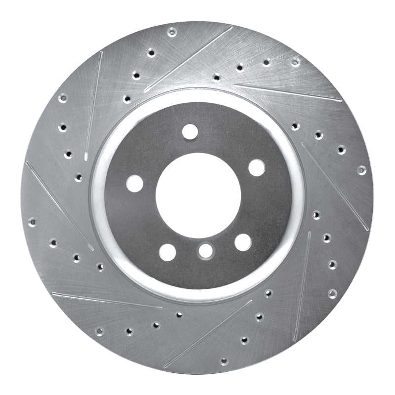 R1 Concepts R1 11-16 BMW Z4 Front Left Drilled & Slotted Silver Brake Rotor