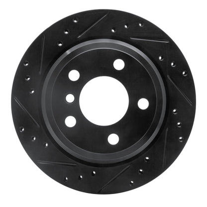 R1 Concepts R1 06-20 BMW 328I Rear Left Drilled & Slotted Black Brake Rotor