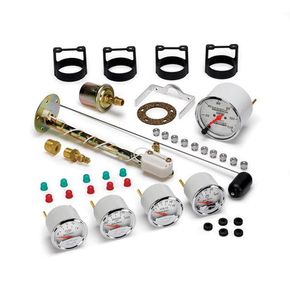 Autometer Arctic White GM 5 Pc Kit Box w/ Mech Speedo, Elec Oil Press, Water Temp, Volt, Fuel Level