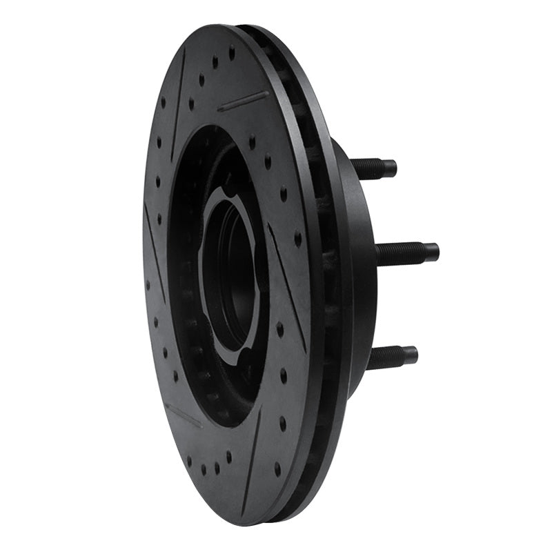 R1 Concepts R1 90-94 Ford Ranger (USA/Canada) Front Right Drilled & Slotted Black Brake Rotor