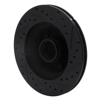 R1 Concepts R1 86-92 Jeep Wagoneer Front Left Drilled & Slotted Black Brake Rotor