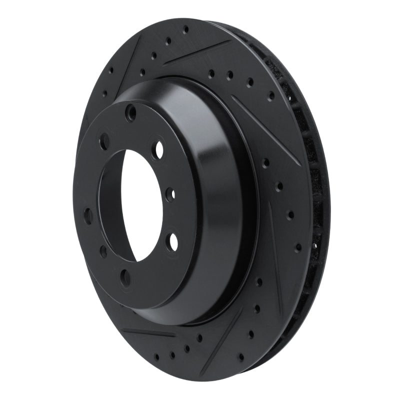 R1 Concepts R1 -23 Porsche Cayenne Rear Left Drilled & Slotted Black Brake Rotor