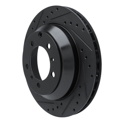 R1 Concepts R1 -23 Porsche Cayenne Rear Left Drilled & Slotted Black Brake Rotor