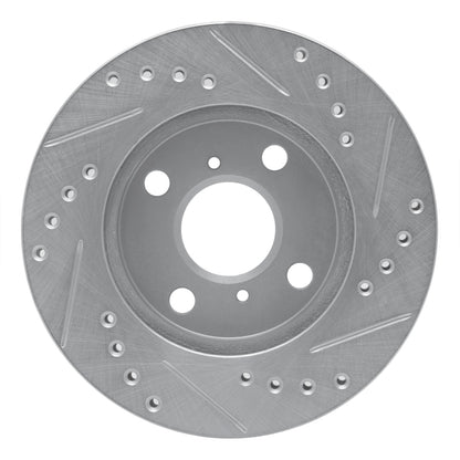 R1 Concepts R1 99-05 Toyota Yaris (Mexico) Front Left Drilled & Slotted Silver Brake Rotor