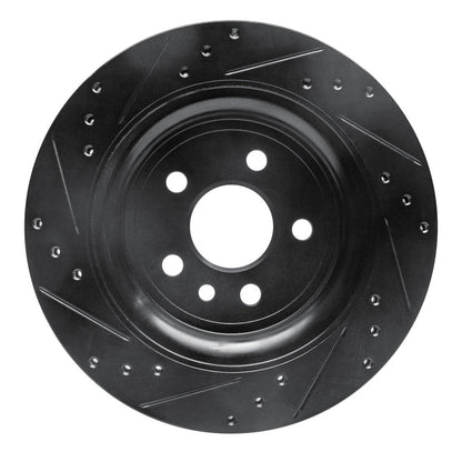R1 Concepts R1 07-18 Volvo S60 Rear Right Drilled & Slotted Black Brake Rotor
