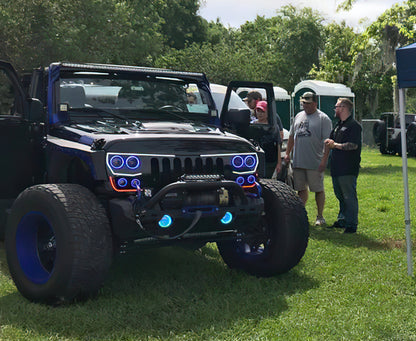 ORACLE Lighting Oracle Vector Jeep Wrangler JK Grille Halo Kit - ColorSHIFT w/ Simple Controller