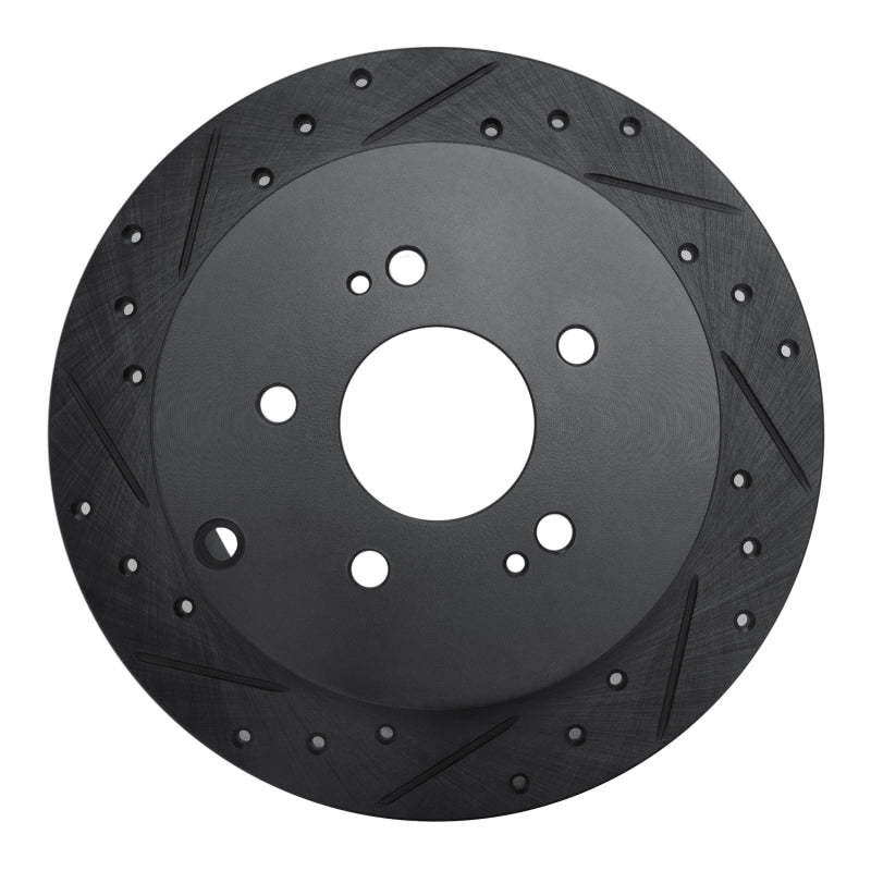R1 Concepts R1 04-11 Mitsubishi Grandis (Mexico) Rear Left Drilled & Slotted Black Brake Rotor