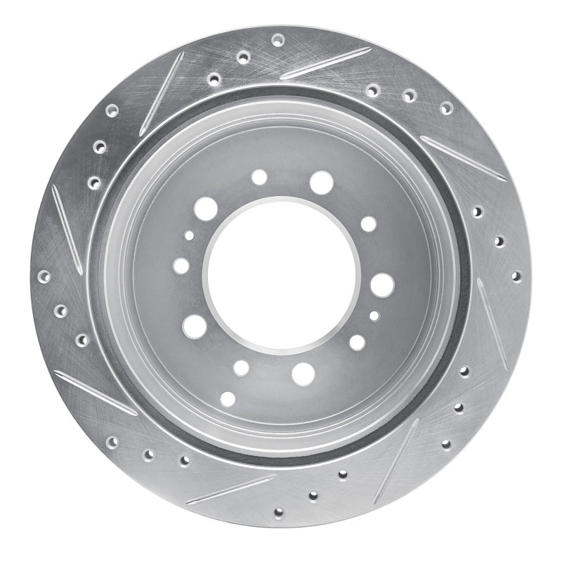 R1 Concepts R1 98-07 Lexus LX470 Rear Right Drilled & Slotted Silver Brake Rotor