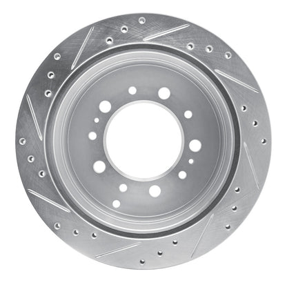 R1 Concepts R1 98-07 Lexus LX470 Rear Right Drilled & Slotted Silver Brake Rotor