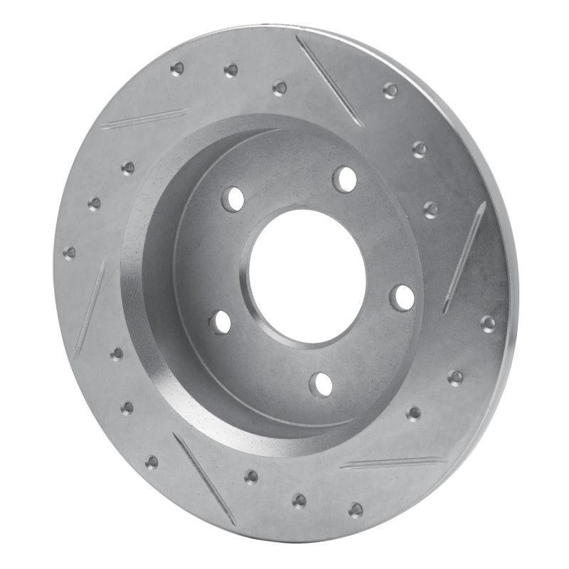 R1 Concepts R1 84-88 Pontiac 6000 Rear Left Drilled & Slotted Silver Brake Rotor
