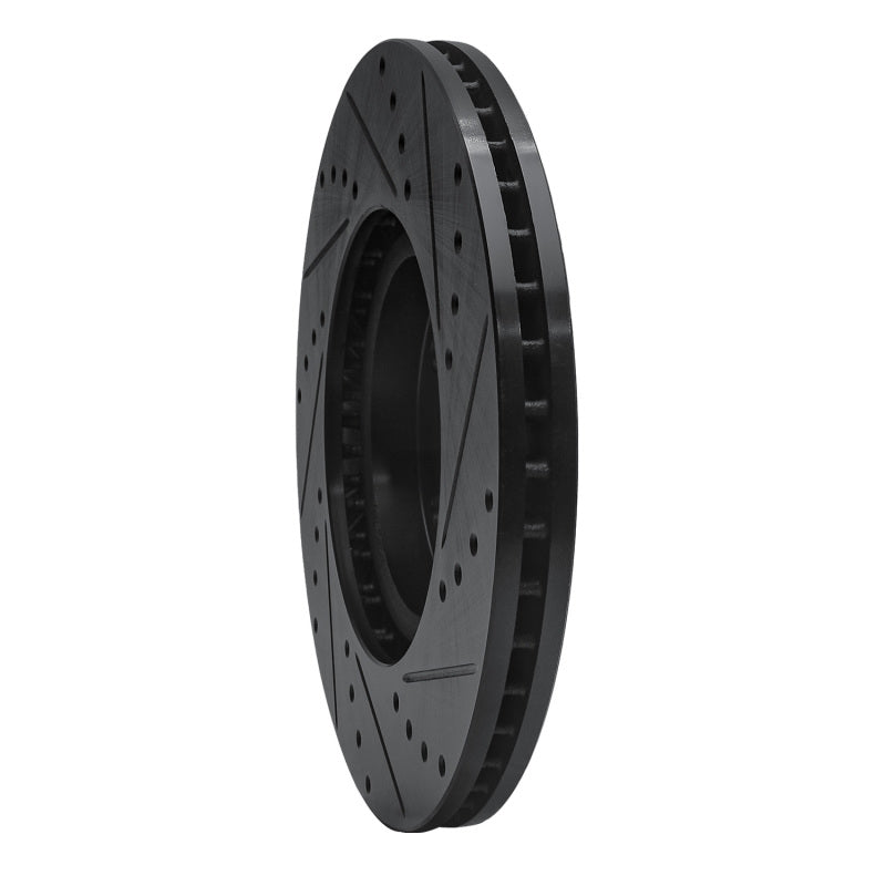 R1 Concepts R1 07-20 Acura MDX Front Left Drilled & Slotted Black Brake Rotor