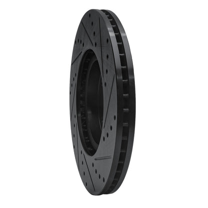 R1 Concepts R1 07-20 Acura MDX Front Left Drilled & Slotted Black Brake Rotor