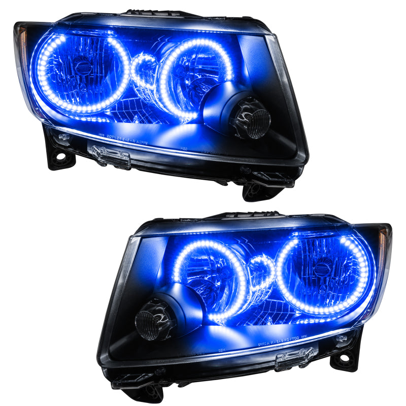 ORACLE Lighting Oracle 11-13 Jeep Grand Cherokee Pre-Assembled Halo Headlights (Non HID) Chrome - Blue