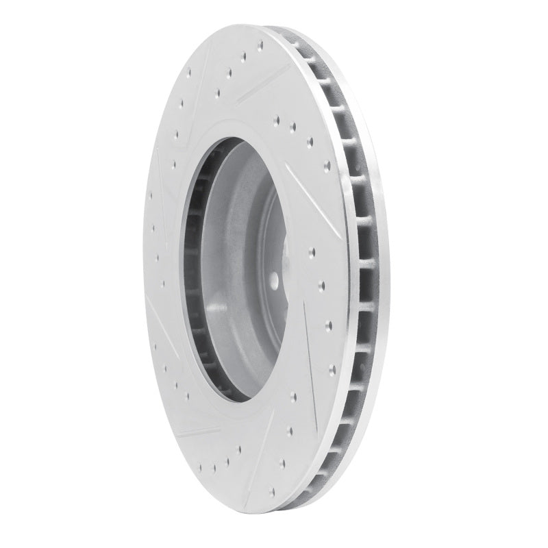 R1 Concepts R1 07-15 BMW 335XI Front Right Drilled & Slotted Silver Brake Rotor