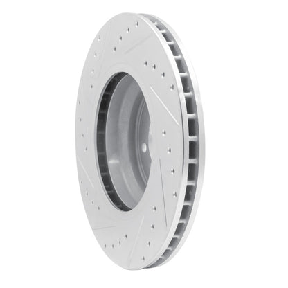 R1 Concepts R1 07-15 BMW 335XI Front Right Drilled & Slotted Silver Brake Rotor