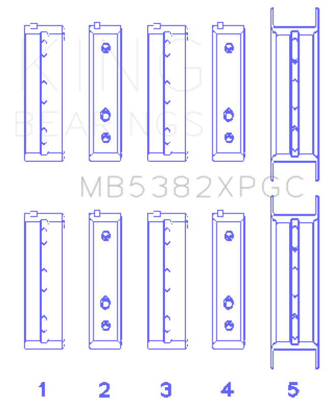 King Engine Bearings Subaru EJ20/EJ22/ EJ25 (Including Turbo) Coated Crankshaft Main Bearing Set