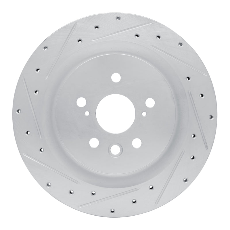 R1 Concepts R1 20-25 Lexus RX350 Rear Left Drilled & Slotted Silver Brake Rotor