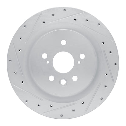 R1 Concepts R1 20-25 Lexus RX350 Rear Left Drilled & Slotted Silver Brake Rotor