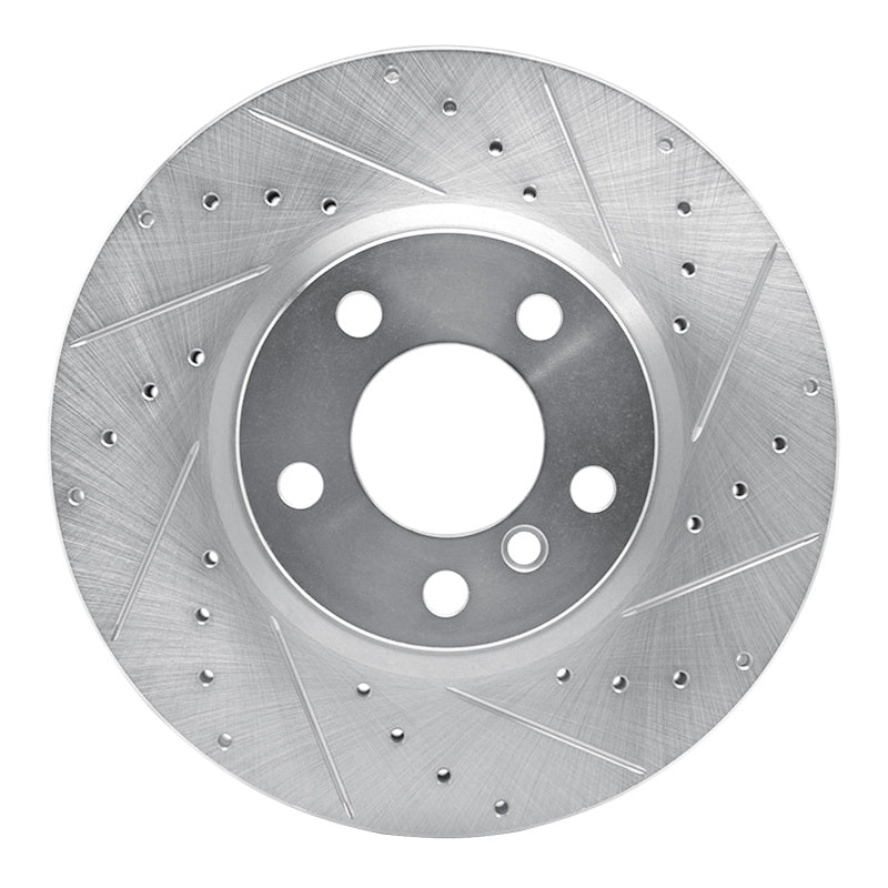R1 Concepts R1 11-18 BMW X4 Front Right Drilled & Slotted Silver Brake Rotor
