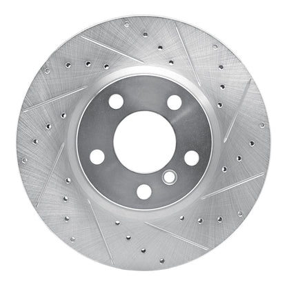 R1 Concepts R1 11-18 BMW X4 Front Right Drilled & Slotted Silver Brake Rotor