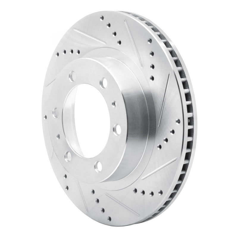 R1 Concepts R1 03-23 Toyota FJ Cruiser Front Right Drilled & Slotted Silver Brake Rotor