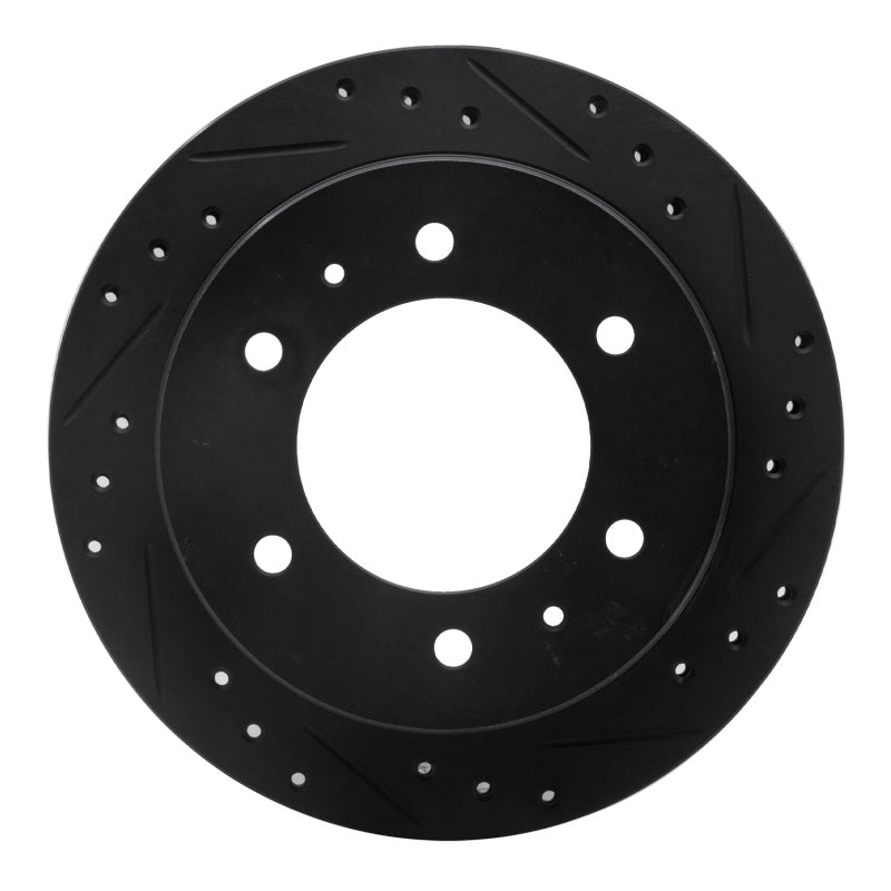 R1 Concepts R1 88-95 Nissan Pathfinder Rear Right Drilled & Slotted Black Brake Rotor