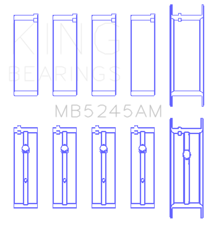 King Engine Bearings King 91-04 Nissan 146CI/2.4L KA24DE L4 / 89-97 146CI/2.4L KA24E L4  (Size +0.5) Main Bearing Set