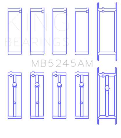 King Engine Bearings King 91-04 Nissan 146CI/2.4L KA24DE L4 / 89-97 146CI/2.4L KA24E L4  (Size STD) Main Bearing Set
