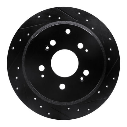 R1 Concepts R1 05-10 Honda Odyssey Rear Right Drilled & Slotted Black Brake Rotor