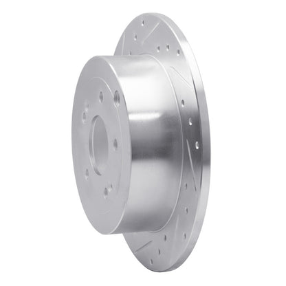 R1 Concepts R1 07-09 Hyundai SANTA FE Rear Left Drilled & Slotted Silver Brake Rotor