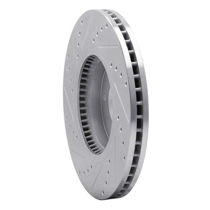 R1 Concepts R1 2007-2009 Hyundai Santa Fe Front Right Drilled & Slotted Silver Brake Rotor