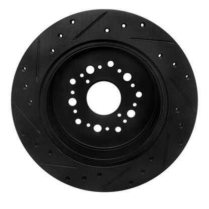 R1 Concepts R1 92-00 Lexus GS300 Rear Right Drilled & Slotted Black Brake Rotor