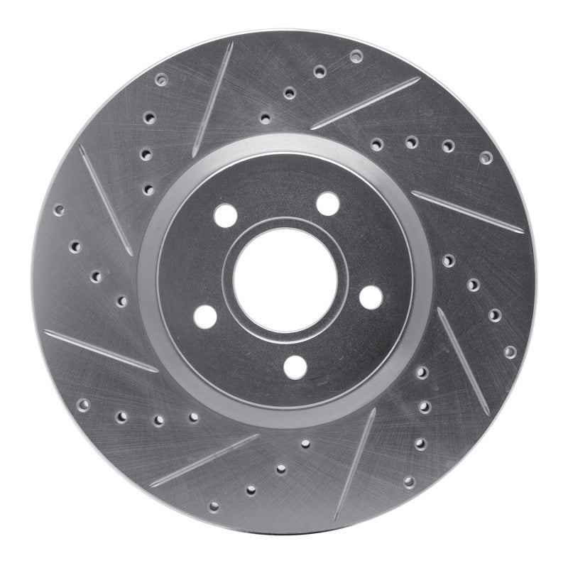 R1 Concepts R1 04-19 Ford Focus Front Left Drilled & Slotted Silver Brake Rotor