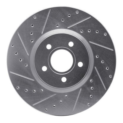 R1 Concepts R1 04-19 Ford Focus Front Left Drilled & Slotted Silver Brake Rotor
