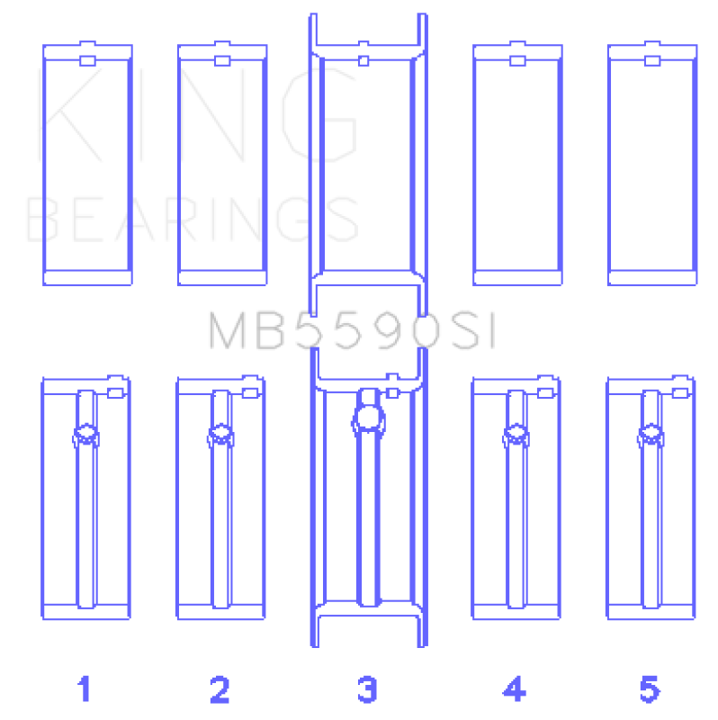 King Engine Bearings General Motors L40/Ld2/Lf0 2.3L (Size +0.25mm) Main Bearing Set