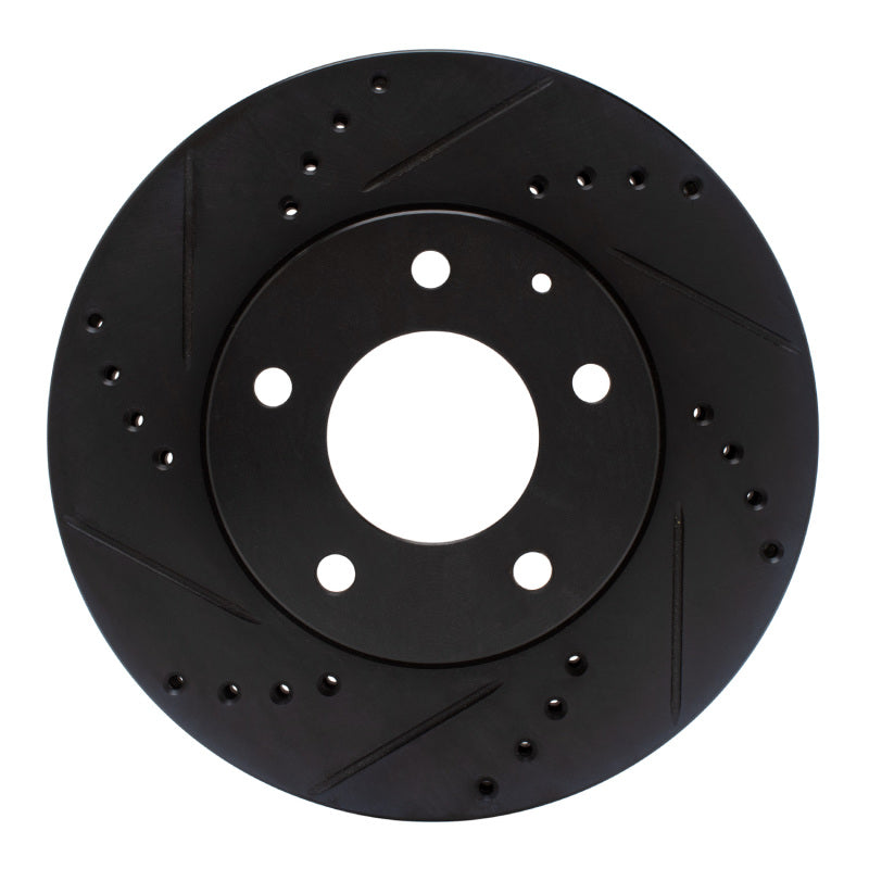 R1 Concepts R1 95-06 Mazda Millenia Front Left Drilled & Slotted Black Brake Rotor