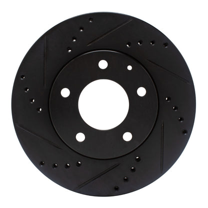 R1 Concepts R1 95-06 Mazda Millenia Front Left Drilled & Slotted Black Brake Rotor