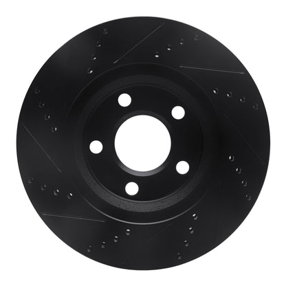 R1 Concepts R1 97-05 Buick Riviera Front Right Drilled & Slotted Black Brake Rotor